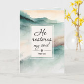 Psalm 23 1-4 Er restauriert mein Soul Kreuz Karte (Gelbe Blume)