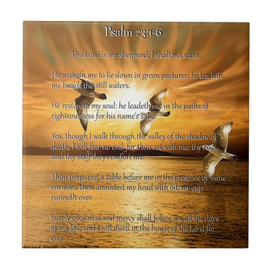 Psalm-23:1 - 6 der Lord Is My Shepard Fliese (Vorderseite)
