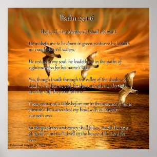 Psalm-23:1 - 6 der Lord Is My Shepard Poster