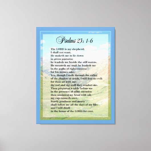 Psalm 23:1-6 Schrift Drucken Leinwanddruck (Vorderseite)