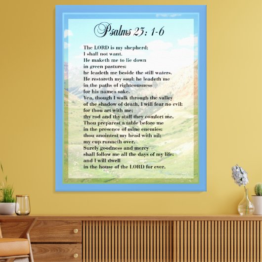 Psalm 23:1-6 Schrift Drucken Leinwanddruck (Insitu (Wohnzimmer))