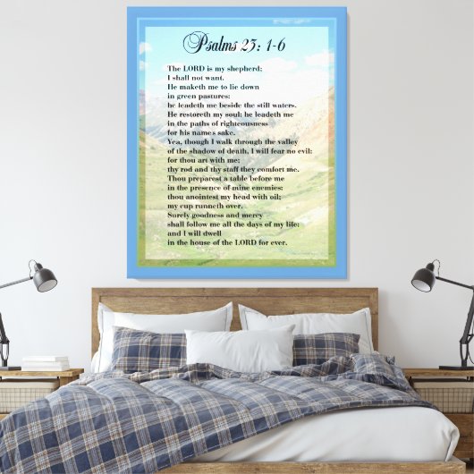 Psalm 23:1-6 Schrift Drucken Leinwanddruck (Insitu (Schlafzimmer))