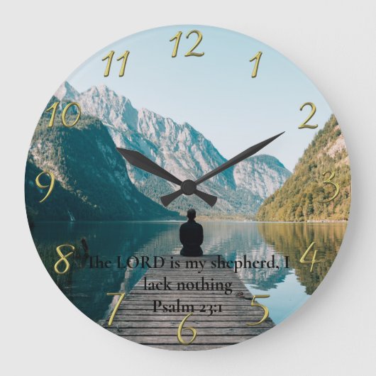 Psalm 23:1 auf dem Dock Große Wanduhr (Vorderseite)
