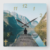 Psalm 23:1 auf dem Dock Quadratische Wanduhr (Vorderseite)