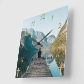 Psalm 23:1 auf dem Dock Quadratische Wanduhr (Winkel)