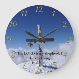 Psalm 23:1 Berghüttenkreuz Große Wanduhr