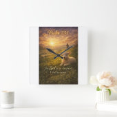 Psalm 23:1 Bibel Christliche Wanduhr mit Lamm (Zuhause)