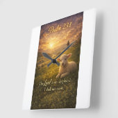 Psalm 23:1 Bibel Christliche Wanduhr mit Lamm (Winkel)