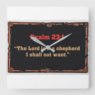 Psalm 23:1 Bibelvers christliche Wanduhr