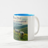 Psalm 23:1 Bibelvers Kaffee Tasse  (VorderseiteRechts)