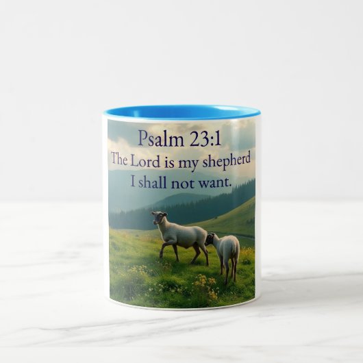 Psalm 23:1 Bible Verse Coffee Mug  Zweifarbige Tasse (Mittel)