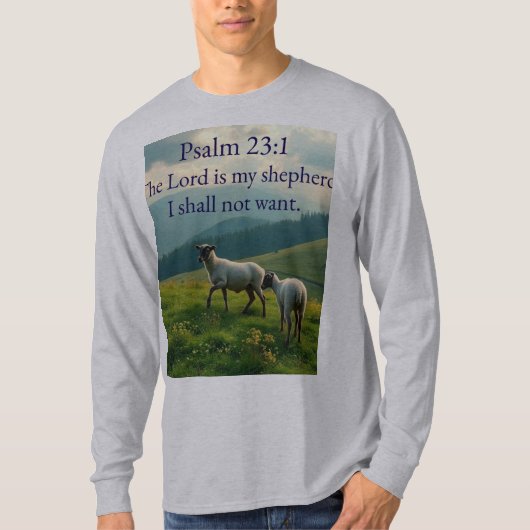 Psalm 23:1 Bible Verse Men's Long Sleeve Tee  (Vorderseite)