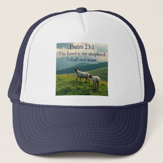 Psalm 23:1 Bible Verse Trucker Hat Truckerkappe (Vorderseite)
