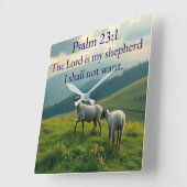 Psalm 23:1 Bible Verse Wall Clock Quadratische Wanduhr (Winkel)