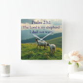 Psalm 23:1 Bible Verse Wall Clock Quadratische Wanduhr (Zuhause)