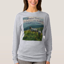 Psalm 23:1 Bible Verse Women's Long Sleeve Tee