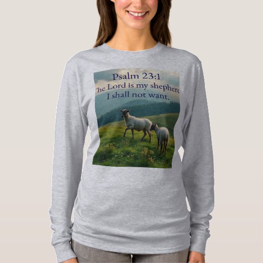 Psalm 23:1 Bible Verse Women's Long Sleeve Tee (Vorderseite)