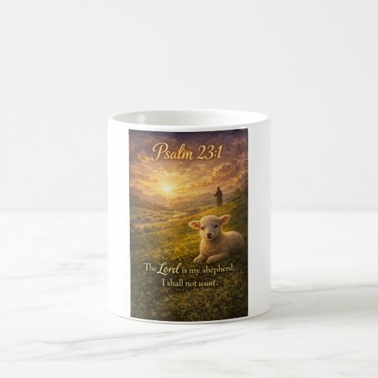Psalm 23:1 Christian Lamb Coffee Mug Kaffeetasse (Mittel)