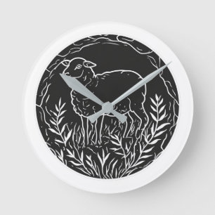 Psalm 23:1 Christliche Lamm-Wanduhr Runde Wanduhr
