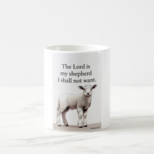 Psalm 23:1 Christliches Lamm-Kaffeetasse Kaffeetasse (Mittel)