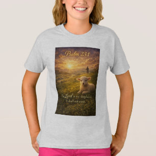 Psalm 23:1 Christliches Lamm Mädchen T-Shirt