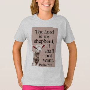 Psalm 23:1 Christliches Lamm Mädchen T-Shirt