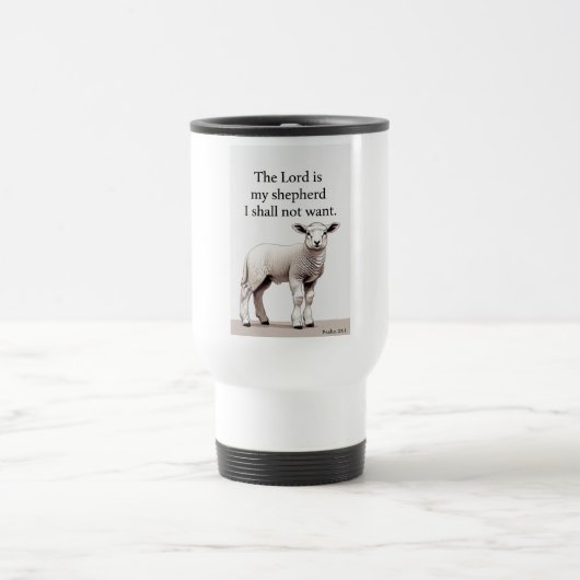 Psalm 23:1 Christliches Lamm-Reisemug Reisebecher (Mittel)