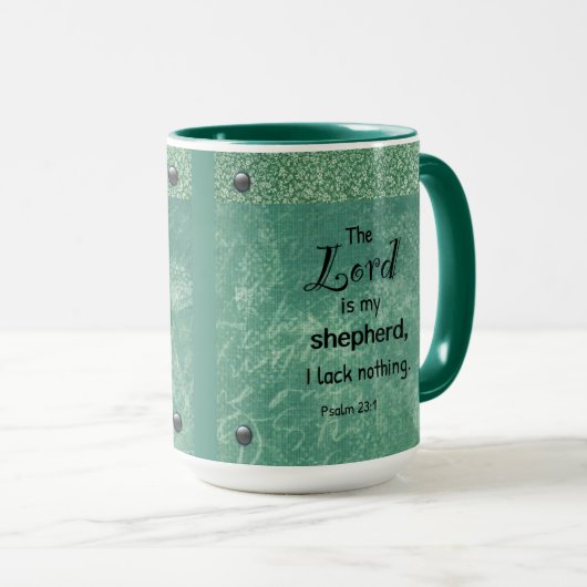 Psalm 23:1 Christliches Typografie-Design Tasse (VorderseiteRechts)