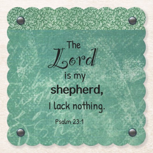 Psalm 23:1 Christliches Typografie-Design Untersetzer (Vorderseite)