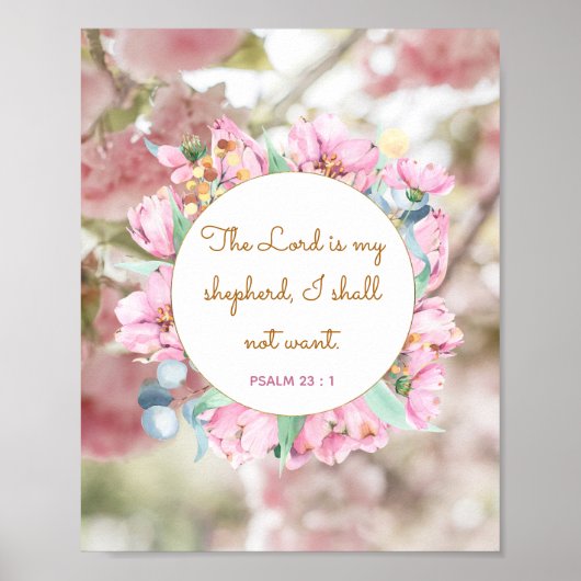 Psalm 23 : 1 - Der Herr ist mein Herr Poster (Vorne)