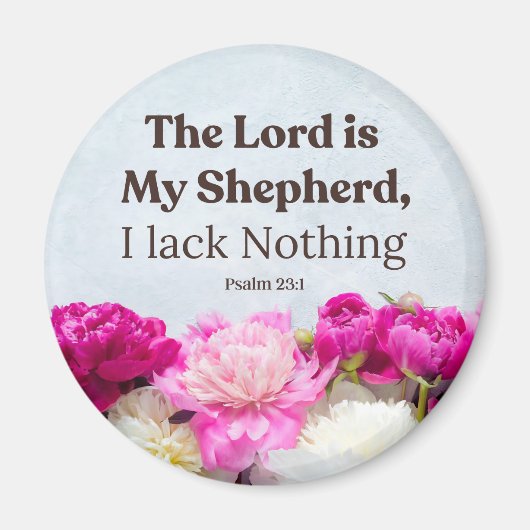 Psalm 23:1 Der Herr ist mein Schäferhund, floral Magnet (Vorne)
