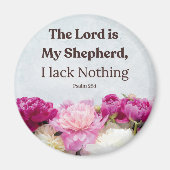 Psalm 23:1 Der Herr ist mein Schäferhund, floral Magnet (Vorne)