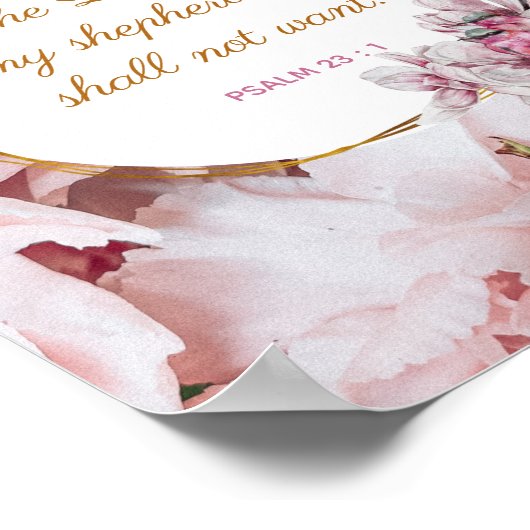 Psalm 23 : 1 - Der Herr ist mein Sheperd Poster (Ecke)