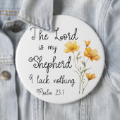 Psalm 23:1 Der Herr ist meine Hirtengelbe Blume Button (Beispiel)