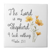Psalm 23:1 Der Herr ist meine Hirtengelbe Blume Fliese (Vorderseite)