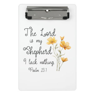Psalm 23:1 Der Herr ist meine Hirtengelbe Blume Mini Klemmbrett