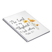 Psalm 23:1 Der Herr ist meine Hirtengelbe Blume Notizblock (Rechte Seite)