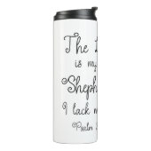 Psalm 23:1 Der Herr ist meine Hirtengelbe Blume Thermosbecher (Nach links gedreht)