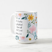 Psalm 23:1 Floral Coffee Mug Kaffeetasse (Vorderseite Links)