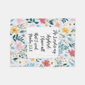 Psalm 23:1 Floral Fleece Blanket (Vorderseite (Horizontal))
