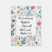 Psalm 23:1 Floral Fleece Blanket (Vorderseite)