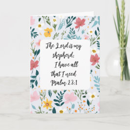 Psalm 23:1 Floral Greeting Card Karte