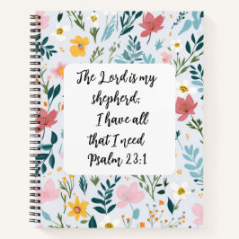 Psalm 23:1 Floral Journal Notizblock