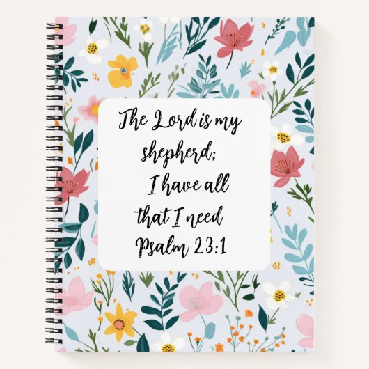 Psalm 23:1 Floral Journal Notizblock (Vorderseite)