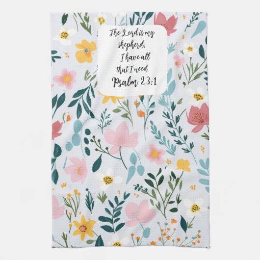 Psalm 23:1 Floral Kitchen Towels Geschirrtuch (Vertikal)