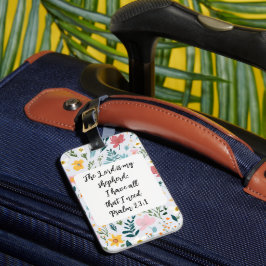 Psalm 23:1 Floral Luggage Tag Gepäckanhänger