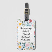 Psalm 23:1 Floral Luggage Tag Gepäckanhänger (Vorderseite Vertikal)