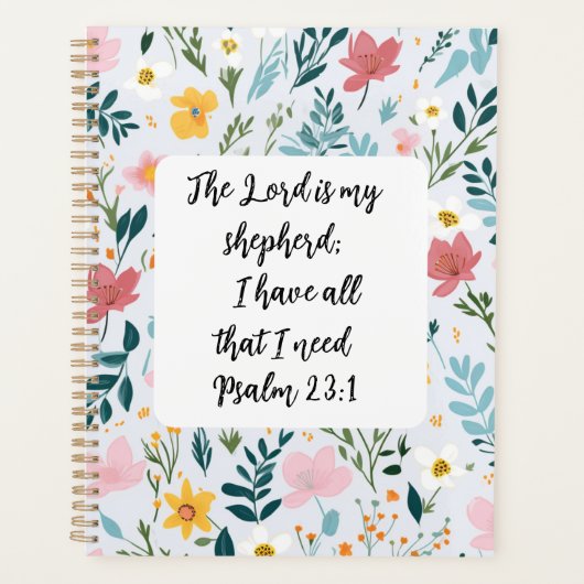 Psalm 23:1 Floral Planner Planer (Vorderseite)