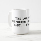 Psalm 23:1 Geschenktasse Kaffeetasse (Vorderseite Links)