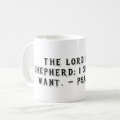 Psalm 23:1 Geschenktasse Kaffeetasse (Vorderseite Links)
